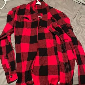 Red black old navy flannel (L)